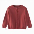 thumbnail image 1 of NIEWTR Infant Baby Cardigan Sweater Knitted Button Down Toddler Kids Sweatshirt for Spring Kids Fall Clothes Girls Cardigan Sweater(A-Brick Red,6-12 Months), 1 of 4