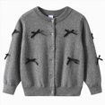 thumbnail image 1 of NIEWTR Infant Baby Girl Cardigan Button Down Knit Fall Sweatshirt Toddler Lightweight Sweater Cardigan for Baby Girl(A-Dark Gray,11-12 Years), 1 of 5