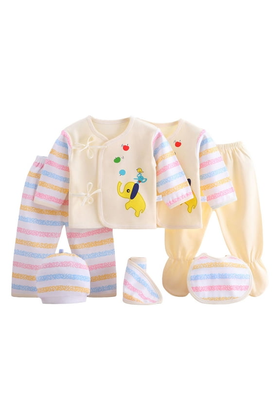 Preemie Baby Boy Girl 5Pcs Unisex Baby Cotton Layette Outfit Set for to 3 Months Layette Sets