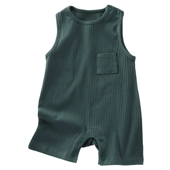 NIEWTR Infant Summer Romper One Piece Bodysuit 9-12 Months Baby Rompers Summer Newborn Stretch Solid Color Breathable Outfits For Little Babies