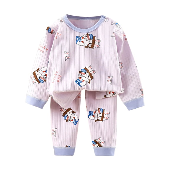 NIEWTR Toddler Baby Boy Fall Winter Clothes Long Sleeve Funny Contrast Color Sweatshirt Pullover Tops Pants Set 2PC Long Sleeve Pajamas Set 3 6 9 12 18 24 Months 2T 3Tï¼4-5 Years