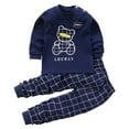 thumbnail image 1 of NIEWTR Toddler Boy Fall Outfits Long Sleeve Contrast Color Sweatshirt Tops+Pants Sweatshirt Pullover Tops Jogger Pants 2PC Long Sleeve Pajamas Set 3 6 9 12 18 24 Months 2T 3Tï¼5-6 Years, 1 of 5