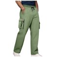 thumbnail image 1 of NIEWTR Joggers Pants Man Pants Casual Jogging Sports Elastic with Pockets Men's Pants Drawstring Cargo Pants (Green,L), 1 of 5