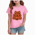thumbnail image 1 of NIEWTR Kid's Short Sleeved Halloween Bow Print T Shirt For Boys and Girls Fall Tee Dailywear Halloween T-Shirt,, 1 of 6