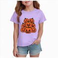 thumbnail image 1 of NIEWTR Kid's Short Sleeved Halloween Bow Print T Shirt For Boys and Girls Fall Tee Dailywear Halloween T-Shirt,, 1 of 6