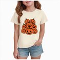 thumbnail image 1 of NIEWTR Kid's Short Sleeved Halloween Bow Print T Shirt For Boys and Girls Fall Tee Dailywear Halloween T-Shirt,, 1 of 6