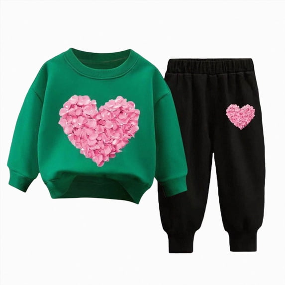 NIEWTR Kids 2 Piece Outfits Sets Girls and Girls Comfortable and Warm Clothes Set Cute Cartoon Print Long Sleeved Pants Casual Two Piece Set 2Y 3Y 4Y 5Y 6Y 7Y 8Y