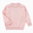 thumbnail image 1 of NIEWTR Kids Autumn Winter Top Boys and Girls Long Sleeve Round Neck Solid or Print Knit Sweater Toddler Pullover Fall Winter Clothing 2t 3t 4t 5t 6t(B-Pink,4-5 Years), 1 of 4