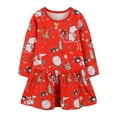 thumbnail image 1 of NIEWTR Kids Baby Girls Long Sleeve Christmas Dress Cotton Casual Shirt Christmas Tree Print Dress Shirt Dresses(2Y,Z04-Red), 1 of 9