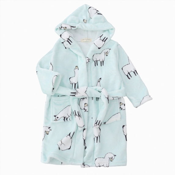 NIEWTR Kids Clothes Hooded Bathrobe Girls Soft Plush Hooded Flannel Pajamas Sleepwear Boys Spa Robe 2T 3T 4T 5T 6T 7T 8T(2-3 Years)