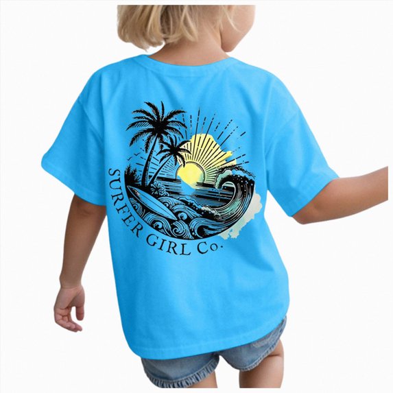 NIEWTR Kids Clothes Shirts for Girls Short Sleeve Crew Neck Cute Print Loose Summer Toddler Girls Tees,