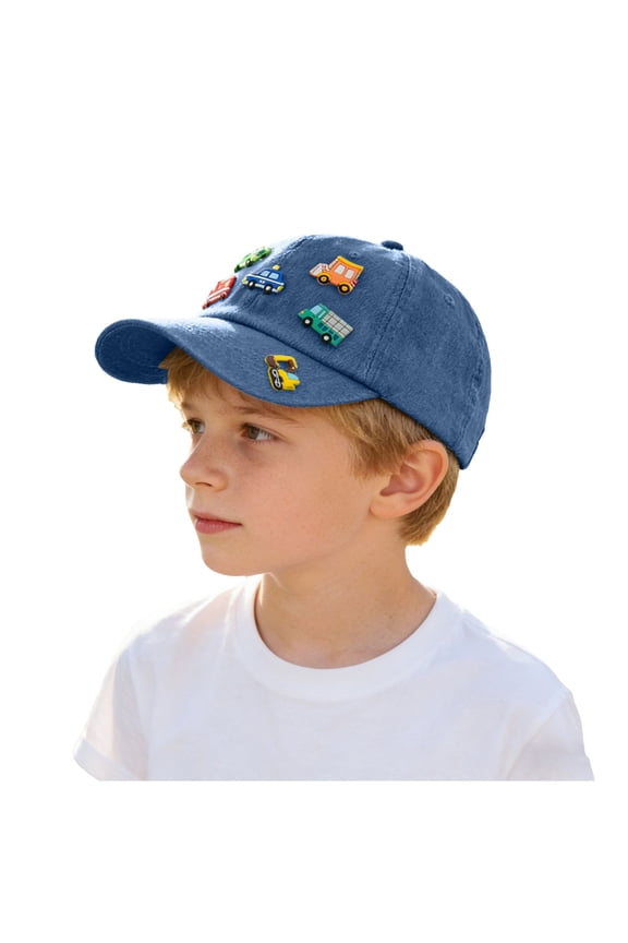 Kids Dinosaur Embroidery Baseball Cap Adjustable Snapback Washed Distressed Vintage Retro Cotton Sun Hat(A01-Blue,A01-One Size)