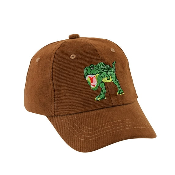 NIEWTR Kids Embroidered Baseball Caps Adjustable Boys Girls Dinosaur Trucker Cap Toddler Beach Sun Hats Toddler Sun Hat Children'S Gifts,Brown
