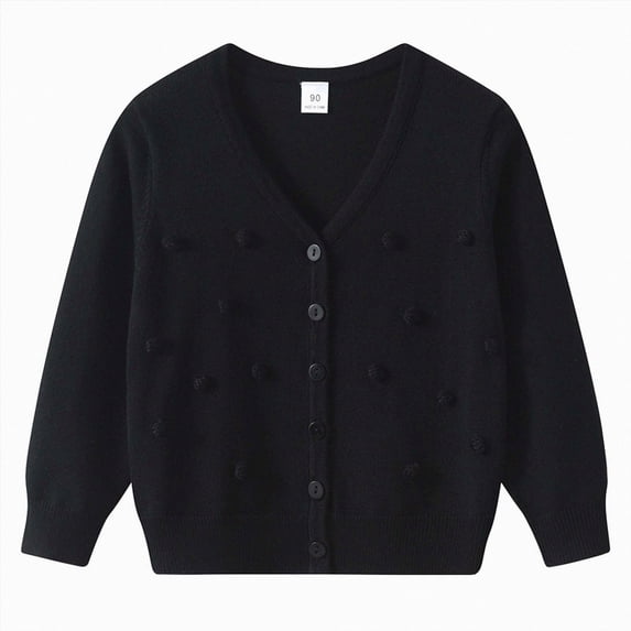 NIEWTR Kids Fall Clothes Girls Cardigan Sweater 2t 3t 4t 5t 6t 7t Baby Girls' and Toddler Long Sleeve Cardigan(A-Black,3-4 Years)
