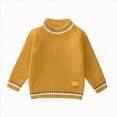 thumbnail image 1 of NIEWTR Kids Fall Winter Clothing Long Sleeve Crewneck Chunky Knit Sweater Colorful Print Pullover Cold Weather Top 2t 3t 4t 5t 6t(B-Yellow,5-6 Years), 1 of 4