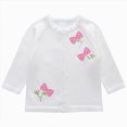 thumbnail image 1 of NIEWTR Kids Girls Cardigan Sweater Cute Flower Graphic Open Front Button Down Long Sleeve Knitwear Coat Fashion Fall Girls' Knitting Sweaters Stylish Elegant(A-White,12-18 Months), 1 of 6