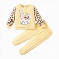 thumbnail image 1 of NIEWTR Kids Girls Pajamas 2T 3T 4T 5T Long Sleeve Crewneck Shirt and Pants 2Piece Set Children's Gift Cotton Sleepwear for Toddler Baby Girl Fall Winter Daily(A-Yellow,4-5 Years), 1 of 7