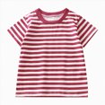 thumbnail image 1 of NIEWTR Kids Girls Summer Clothes Baby Girl Short Sleeve Tee Summer Clothes Toddler Tops Soft Casual Crewneck Play and Sport Shirts 2T 3T 4T(Wine,18-24 Months), 1 of 6