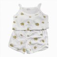 thumbnail image 1 of NIEWTR Kids Girls Summer Pajamas 3T 4T 5T Toddler Flutter Sleeve Graphic Neck Sleeveless Top Matching Solid Shorts 2PCs Soft Pjs Loungewear(A-Yellow,3-4 Years), 1 of 5