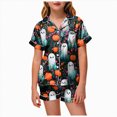 thumbnail image 1 of NIEWTR Kids Halloween Pajamas Cotton Pumpkin Ghost Print Sleepwear Toddler Girls Boys Skull Halloween Pjs Sets, 1 of 5