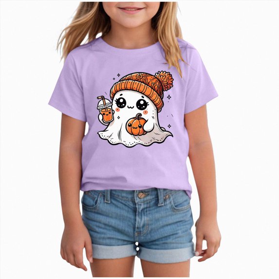 NIEWTR Kids Halloween Shirts Boys Girls Hallowmas Cute Printed T Shirt Short Sleeved Tops For 1-13 Years Tees(18-24 Months)