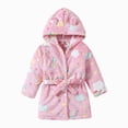 thumbnail image 1 of NIEWTR Kids Hooded Bathrobe Girls Soft Plush Hooded Flannel Pajamas Sleepwear Boys Spa Robe 3T 4T 5T 6T 7T 8T(5-6 Years), 1 of 9