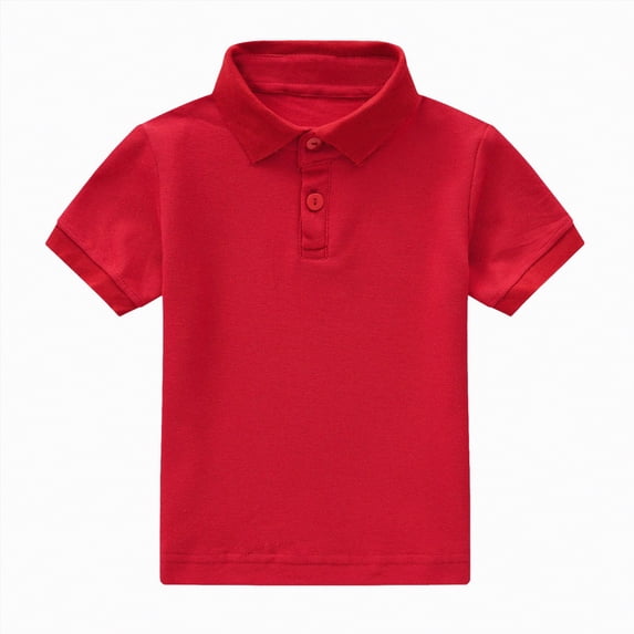 NIEWTR Kids Lightweight Short Sleeve Polo Shirt Baggy Fit for Casual Jogging Streetwear and Comfort(Red,5-6 Years)