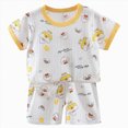thumbnail image 1 of NIEWTR Kids Pajamas for Toddler Boys 2-Piece Set Short Sleeve Pullover + Comfy Shorts Soft Breathable Children Pjs Summer Pajamas Loungewear 2T 3T 4T 5T(A-Yellow,5-6 Years), 1 of 6