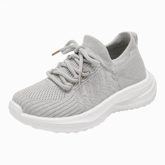 NIEWTR Kids Sneakers Lightweight Boys Girls Tennis Shoes | Breathable, Comfortable, Non Slip, Easy to Put On, Running, Walking, Gym, School, Daily Play, Toddler(A-Light Gray,2.5)