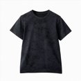 thumbnail image 1 of NIEWTR Kids Summer Batik Printed T-Shirts Quick Drying Short Sleeve Casual Tops for Boys Girls(Black,7-8 Years), 1 of 5