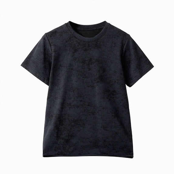 NIEWTR Kids Summer Batik Printed T-Shirts Quick Drying Short Sleeve Casual Tops for Boys Girls(Black,7-8 Years)