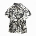 thumbnail image 1 of NIEWTR Kids Summer Clothes Boys Hawaiian Short Sleeve Button Down Shirt for Toddler Size 3T 4T 5 6 7 9 10 11 12 13 14 15(A1-Grey,7-8 Years), 1 of 5