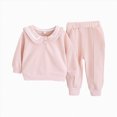 thumbnail image 1 of NIEWTR Kids Sweatsuit Set Girls Infant Toddler Girl Long Sleeve Crewneck Top with Elastic Waist Pants Fall Winter Daily Wear Comfy Sleep Set Soft for 0-6Y(A-Pink,18-24 Months), 1 of 7
