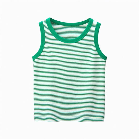 NIEWTR Kids Tank Tops For Boys 0-24M 2T 3T 4T 5T 6T Little Boys Cotton Tank Tops Sleeveless Cartoon Kids Undershirt Graphic Tank Top(A-Green,3-4 Years)