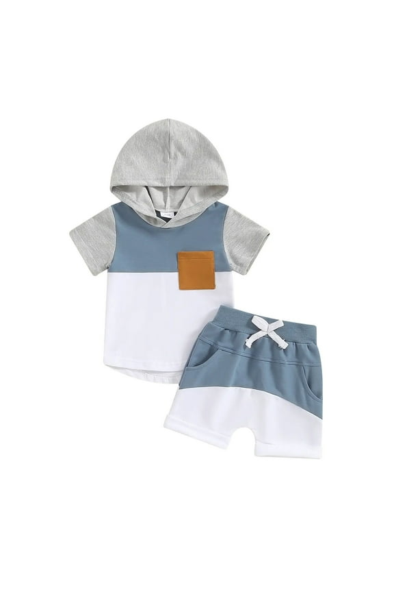 Kids Toddler Baby Boy GirlsShort Sleeve T Shirt Elastic Waistband Casual Elastic Shorts Set 2PCS Outfit For 18-24 Months 2t 3t 4t 5t 6t Children's Day Gift 2PCS Set ,3-6 Months
