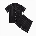 thumbnail image 1 of NIEWTR Kids Toddler Baby Girls Spring Summer Cartoon Print Short Sleeve Shorts Sleepwear Outfits Pajamas Clothes, 1 of 8