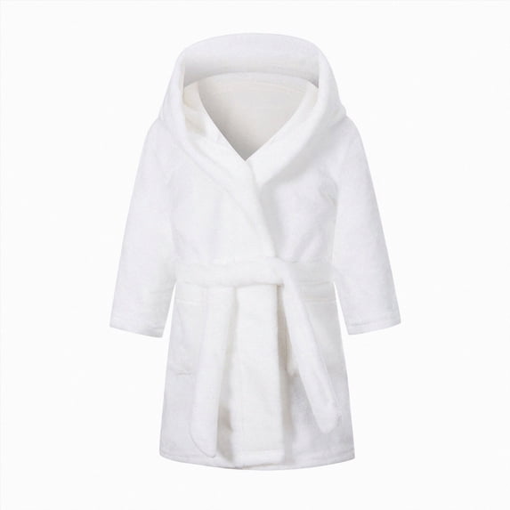 NIEWTR Kids Toddler Boys Girls Fleece Robe Soft Hooded Bathrobe Pajamas Sleepwear Children Bath Robe 3T 4T 5T 6T 7T 8T(3-4 Years)