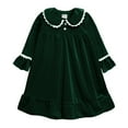 thumbnail image 1 of NIEWTR Toddler Little Girl Christmas Velvet Dress for Girls Long Sleeve Dress Girls Velvet Dress Girls Tutu Winter Party Velvet Dress(Green,12-24 Months), 1 of 3