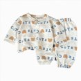 thumbnail image 1 of NIEWTR Kids Toddler Pajamas Set 1Pcs Features Long Sleeve T-Shirt + Stretchy Full Length Pants Breathable Comfy for 2T-6T Gift Set(A-Coffee,4-5 Years), 1 of 5
