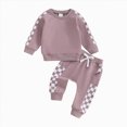 thumbnail image 1 of NIEWTR Kids Toddler Pajamas Set 1Pcs Features Long Sleeve T-Shirt + Stretchy Full Length Pants Breathable Comfy for 2T-6T Gift Set(A-Purple,12-18 Months), 1 of 7