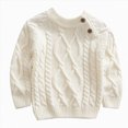 thumbnail image 1 of NIEWTR Kids Warm Clothing for Fall Winter Toddler Boys Girls Crewneck Cable Knit Sweaters Kids Long Sleeve Chunky Pullover Tops 2t 3t 4t 5t 6-12t(A-White,3-6 Months), 1 of 4