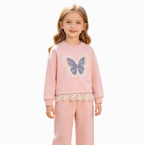 NIEWTR Kids Winter Clothes Children Long Sleeve + Long Pants 2-Piece Pajamas Toddler Loungewear Set Soft Breathable Lightweight Outfits Sets for 2T-6T(A-Pink,2-3 Years)