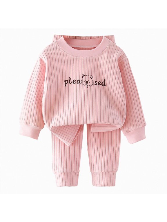 Kids Winter Two Piece Sets, Toddler Thermal Underwear Sets, Kids Warm Underwear Base Thermal Top and Pants Clothes Home Two Piece Sleep Set