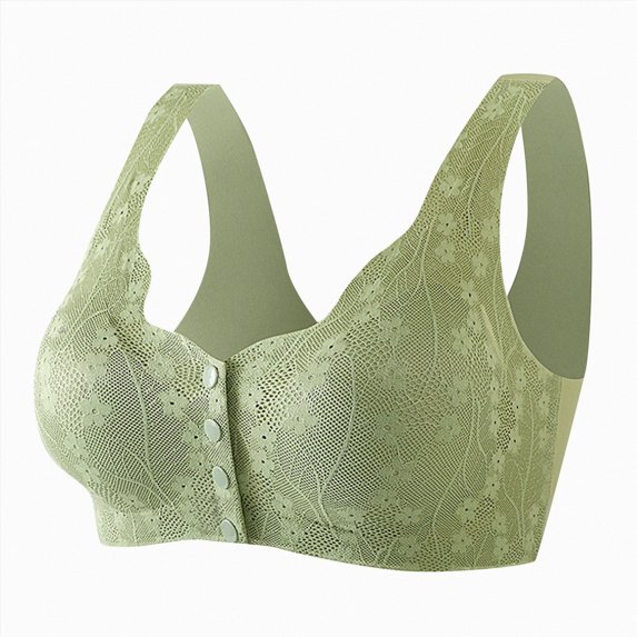 NIEWTR Ladies Bras Bras for Women No Underwire Comfortable Full Coverage Front Closure Bralettes Wireless Wirefree Everyday Bras(Green,4XL)