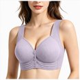 thumbnail image 1 of NIEWTR Ladies Front Closure Wireless Bras Full Coverage Wirefree Comfort Everyday Bras No Underwire Comfortable Plus Size Adjustable Straps Bralettes Brasieres (Light Purple,36), 1 of 9