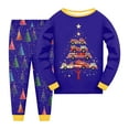 thumbnail image 1 of NIEWTR Little Boys Girls Christmas Pajamas Kids Reindeer Pjs Toddler Holiday Clothes Long Sleeve 2 Pcs Cotton Sleepwear Sets Xmas Set (6-7 Years,Blue), 1 of 4