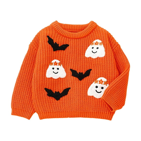 NIEWTR Little Girls Boys Cardigan Toddler Unisex Knit Cotton Button Up Sweater Cardigan Coats Sweatshirt Sweater（2-3 Years，Orange）