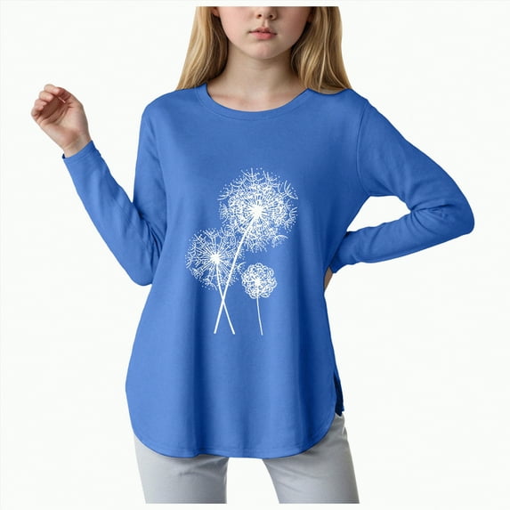 NIEWTR Long Sleeve Pullover Tops for Little Girls Boys Kids Top Shirt Solid Color Button Casual Tunic Top Casual Pullover Sweatshirt Fall Winter Sweatshirts Long sleeved T-shirt for 13-14 Years
