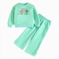 thumbnail image 1 of NIEWTR Matching Baby and Toddler Pajamas Girls 2-Piece Set Baby Girl Long Sleeve Knit Shirt with Elastic Waist Pants Comfy Sleepwear Daily Breathable for 6-12M(A-Mint Green,5-6 Years), 1 of 5