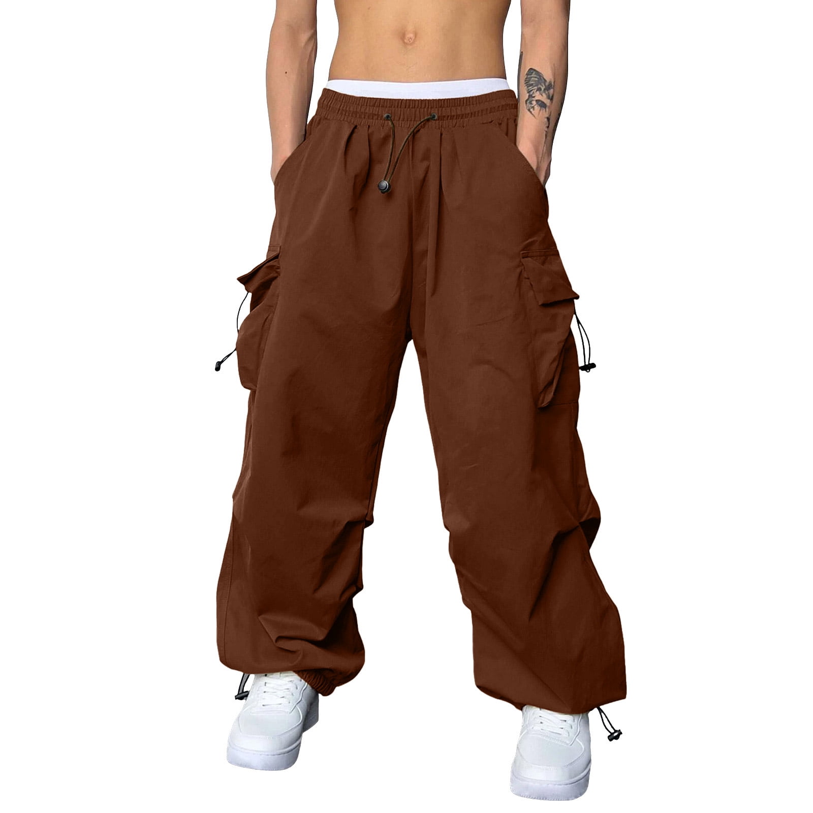 NIEWTR Men's Parachute Cargo Pants Baggy Casual Harem Sweatpants